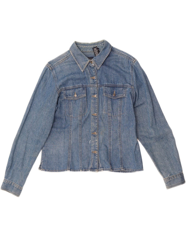Liz Claiborne Damen Jeanshemd UK 16 Große blaue Baumwolle