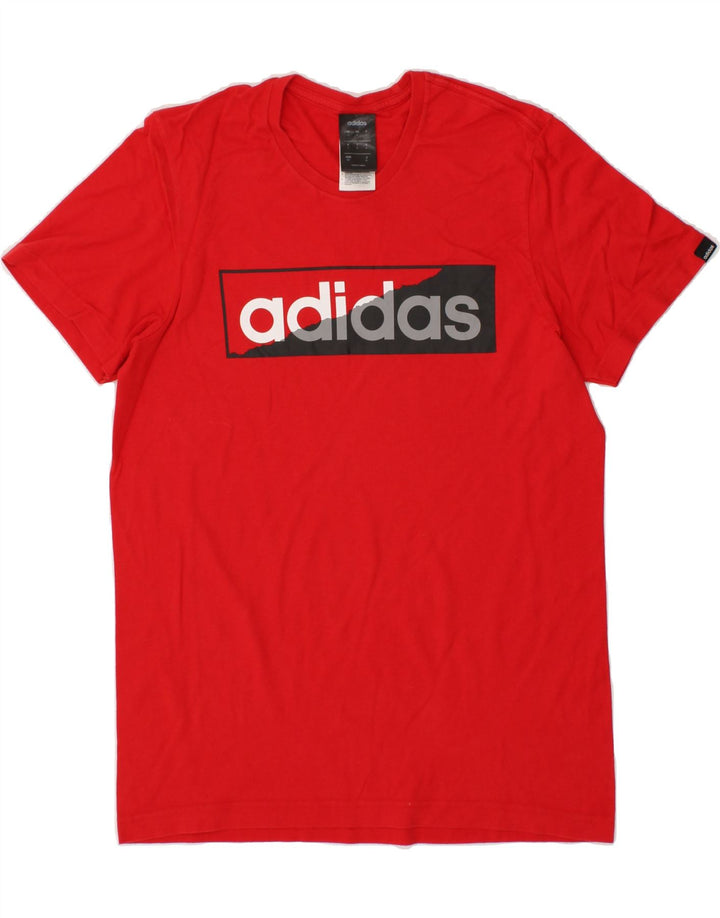 ADIDAS Mens Graphic T-Shirt Top Small Red Cotton Vintage Adidas and Second-Hand Adidas from Messina Hembry 