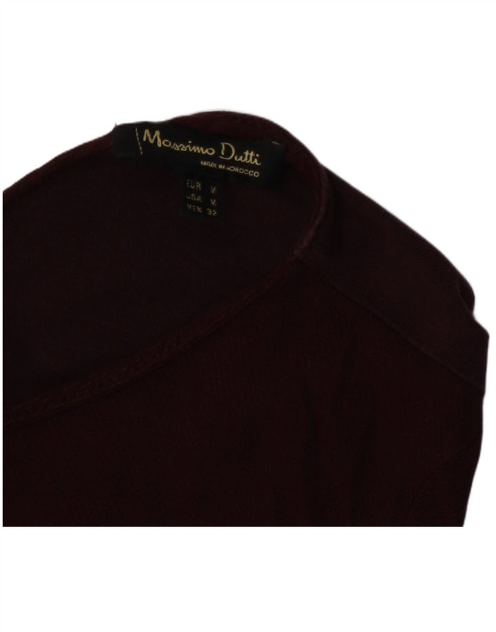 Massimo Dutti Damen Top Langarm UK 12 Medium Burgund