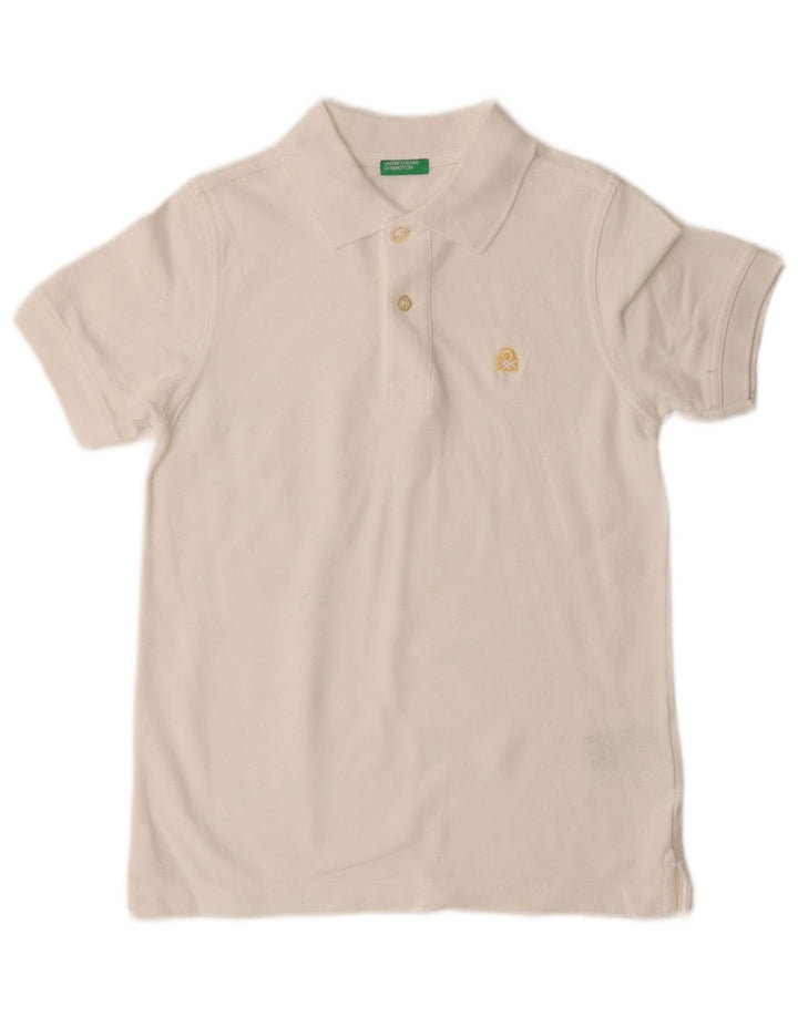 Benetton Poloshirt für Jungen, 7–8 Jahre, mittelweiße Baumwolle