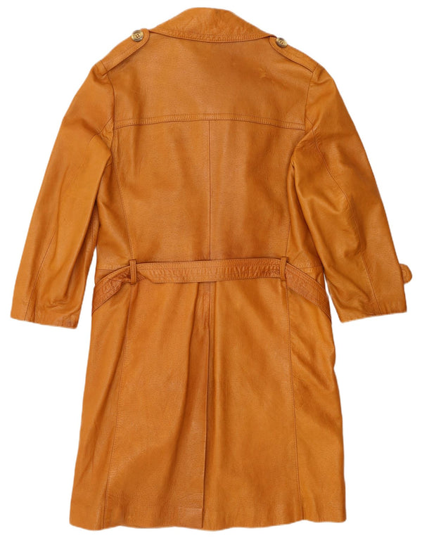 VINTAGE Herren Militärledermantel EU 46 Small Beige