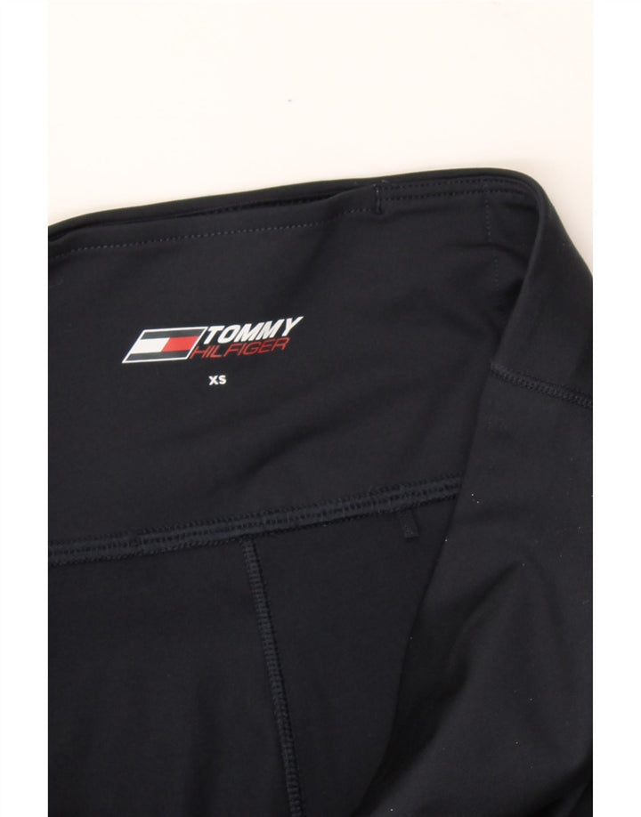 TOMMY HILFIGER Womens Leggings UK 6 XS Black Colourblock Polyester Vintage Tommy Hilfiger and Second-Hand Tommy Hilfiger from Messina Hembry 