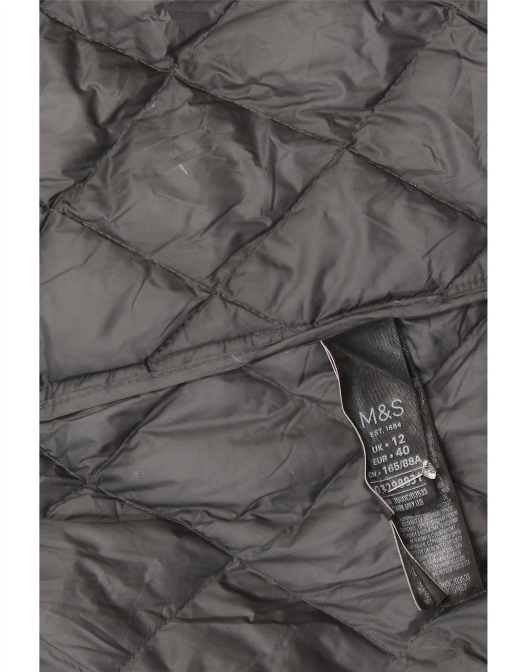 Marks & Spencer Damen Steppmantel UK 12 Mittelgraues Polyamid