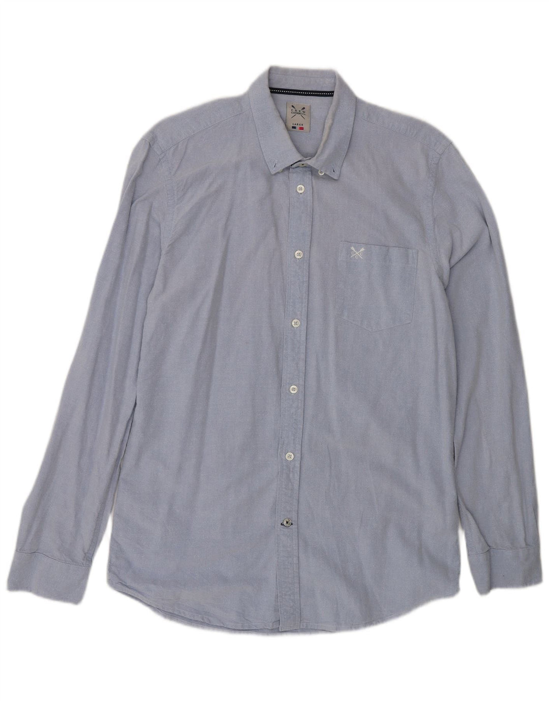 Crew Clothing Herrenhemd, groß, aus blauer Baumwolle