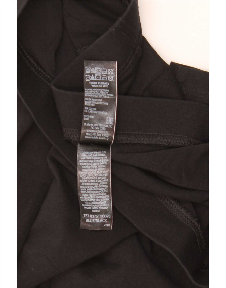 Marks & Spencer Damen Leggings UK 18 XL Schwarz Baumwolle
