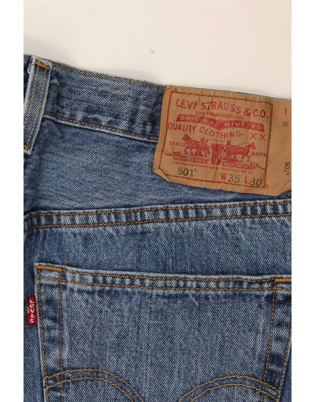 Levi's Herren 501 Straight Jeans W35 L30 Blaue Baumwolle