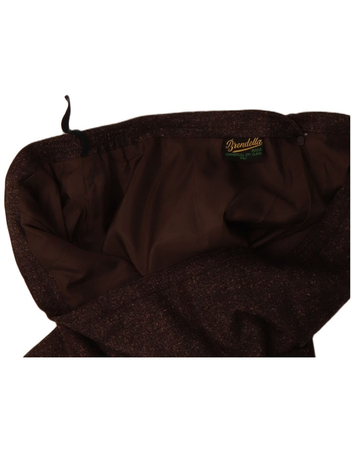 BRENDELLA Womens A-Line Skirt W33 Large Brown Flecked Polyester Classic