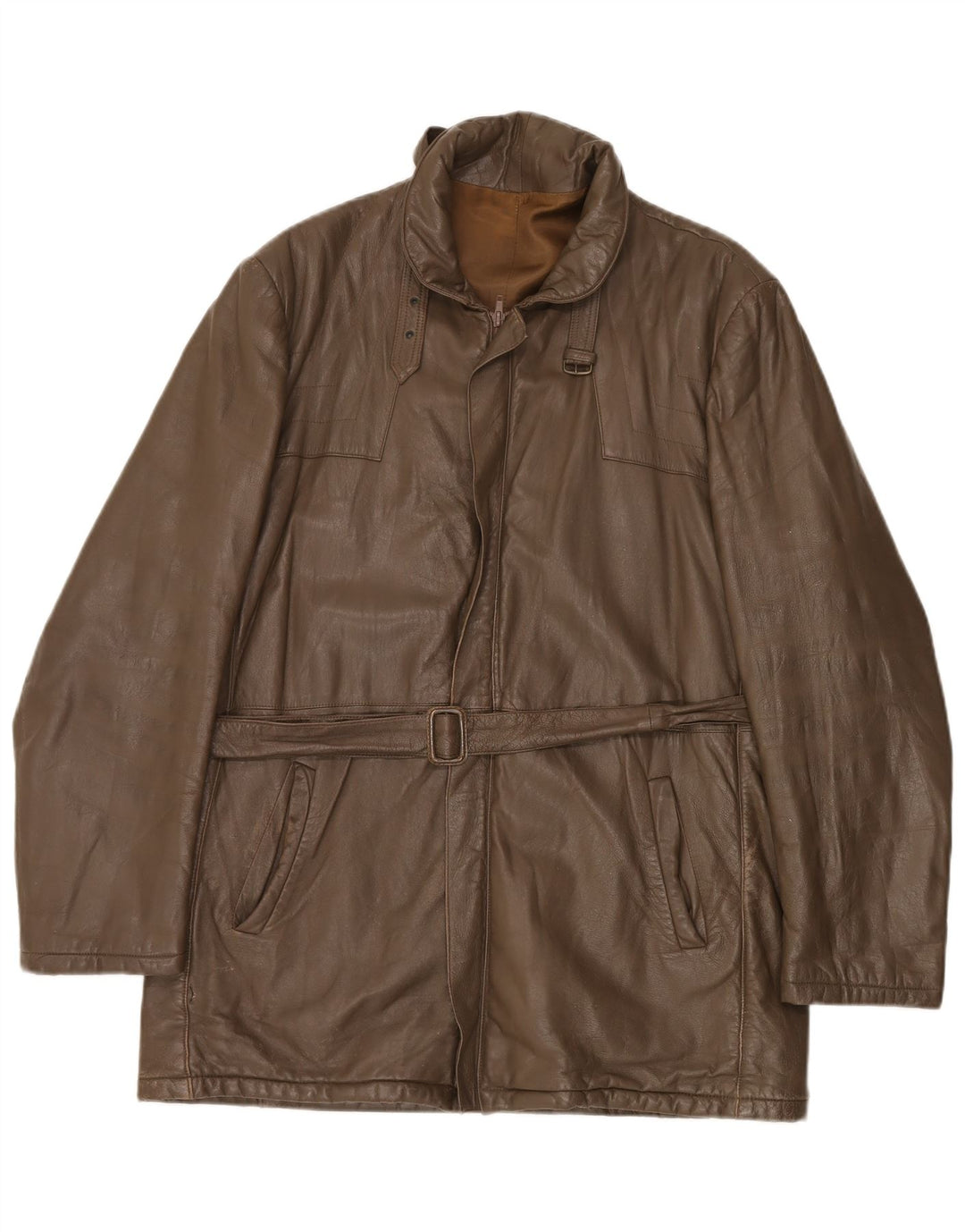 Vintage Herren Lederjacke IT 52 XL Braunes Leder