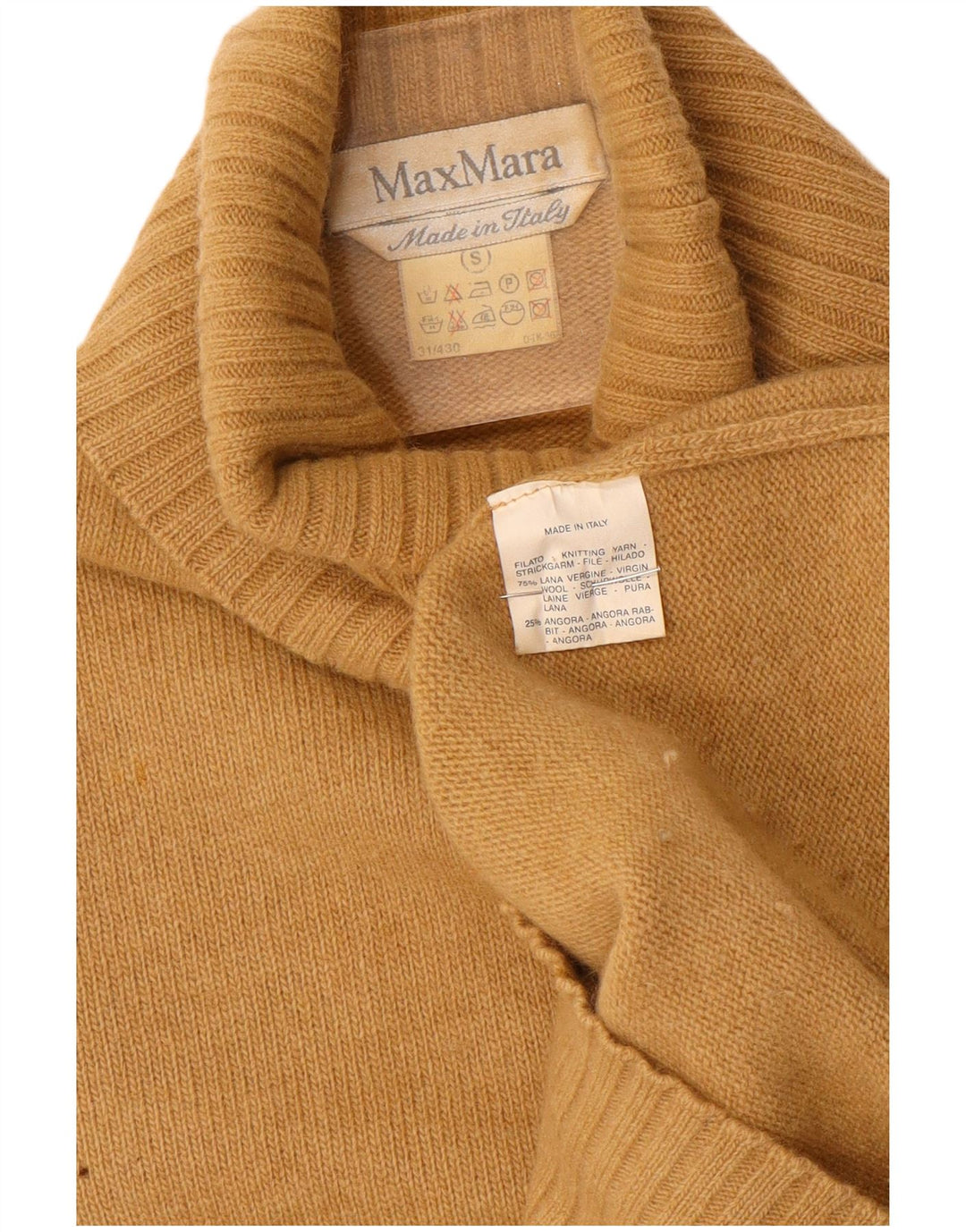 MAX MARA Übergroßer Rollkragenpullover für Damen, UK 10, kleine braune Wolle