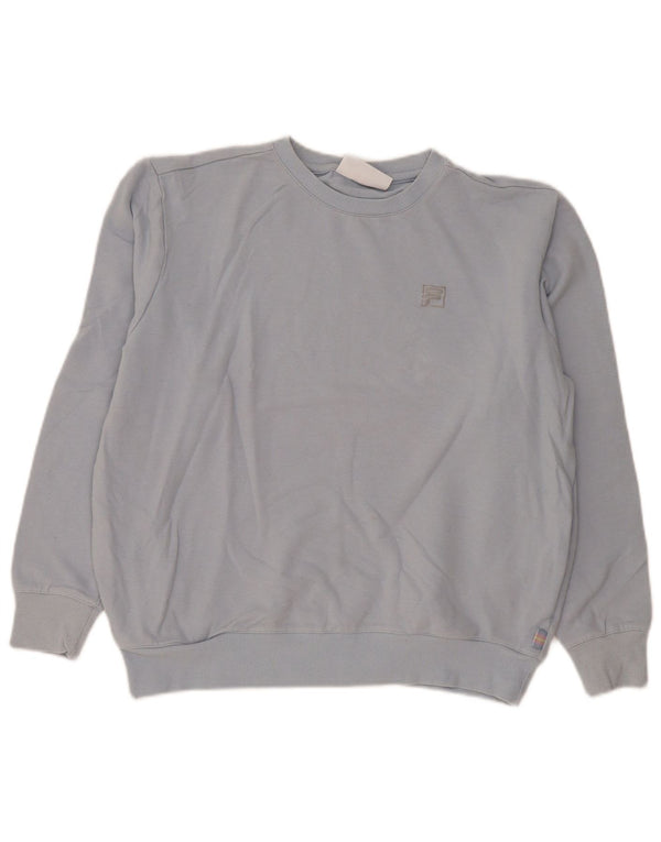 Fila Damen Sweatshirt Pullover UK 16 Large Blaue Baumwolle