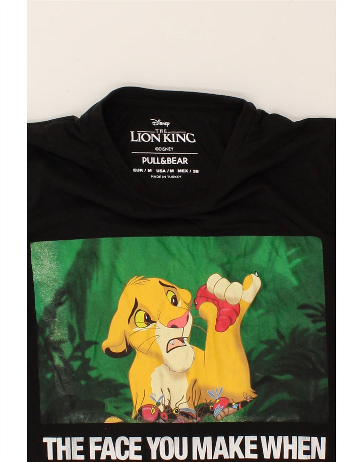 PULL & BEAR Mens Lion King Graphic T-Shirt Top Medium Black Cotton | Vintage Pull & Bear | Thrift | Second-Hand Pull & Bear | Used Clothing | Messina Hembry 