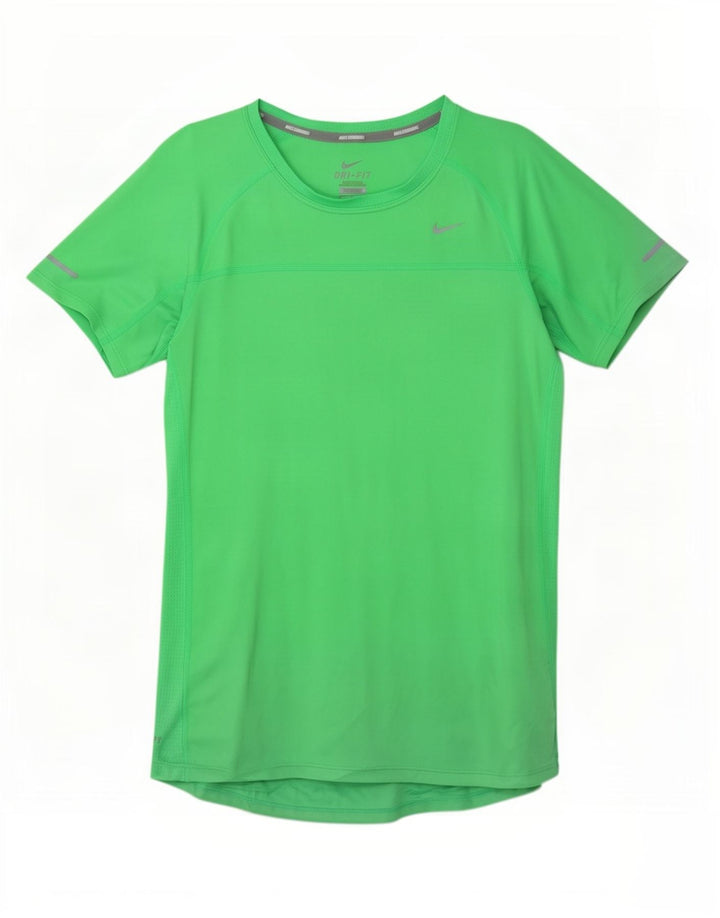 Nike Damen Dri Fit T-Shirt Top UK 12 Mittelgrünes Polyester