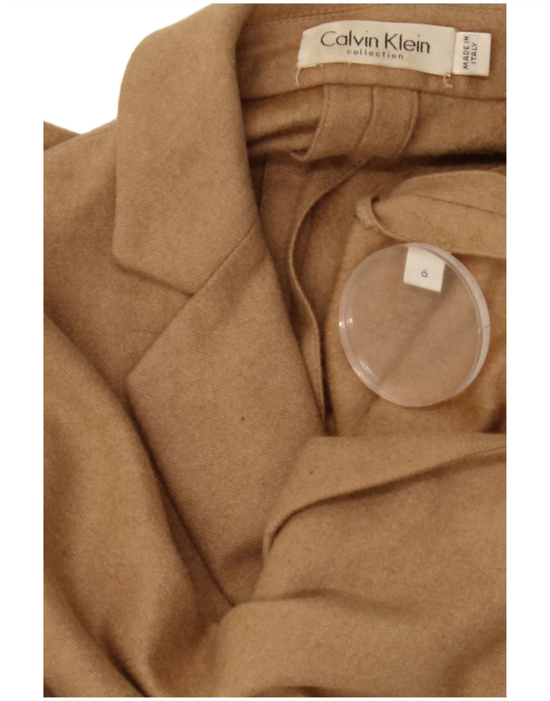 CALVIN KLEIN Damen Crop 2 Button Blazer Jacke US 6 Mittelbraun