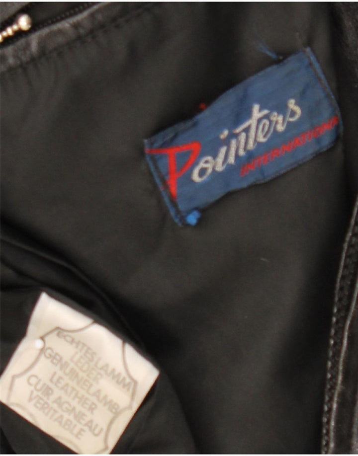 Pointers Herren Bomber-Lederjacke UK 36 Small Schwarzes Leder