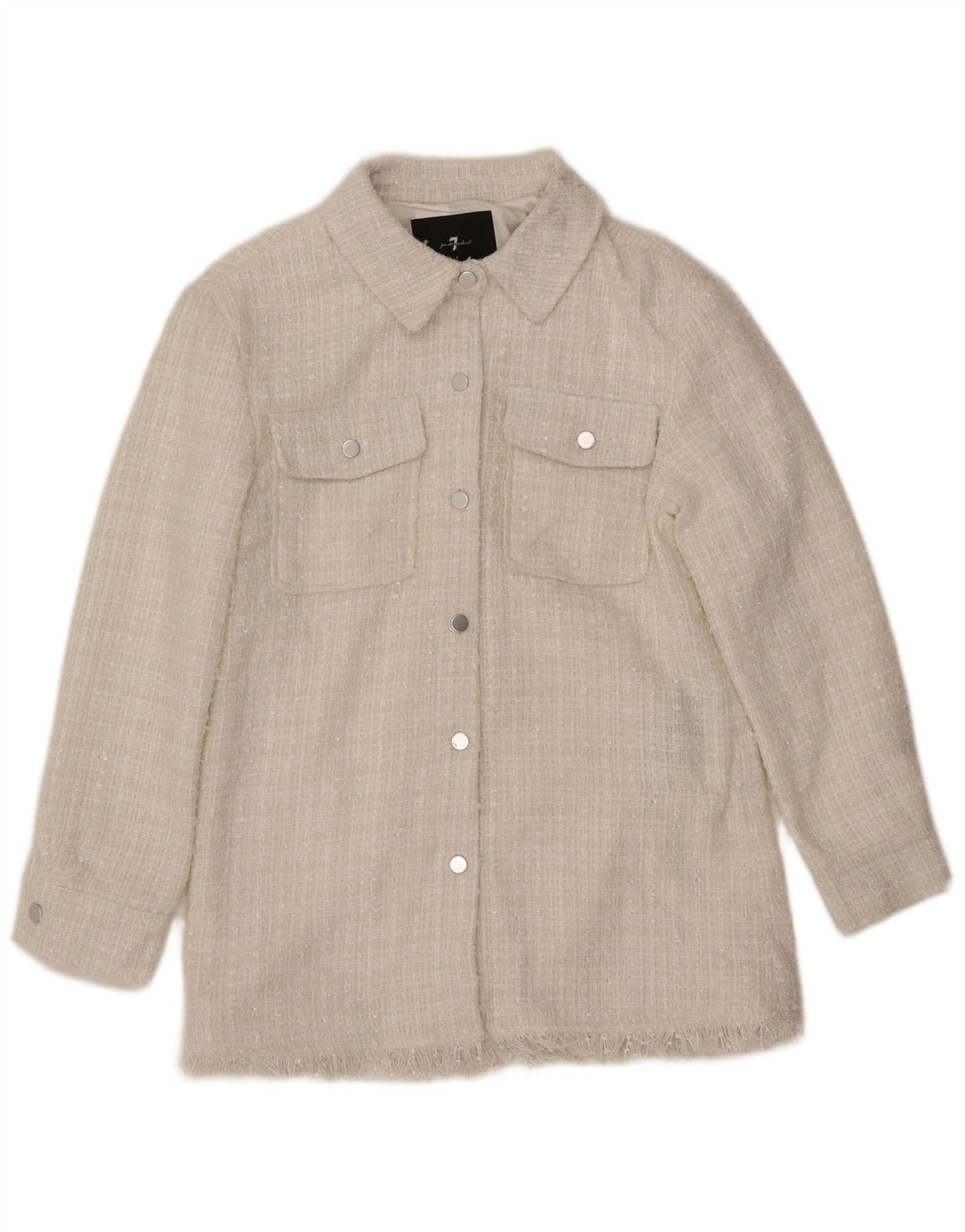 7 FOR ALL MANKIND Damen Bomberjacke UK 12 Mittelweißes Polyester