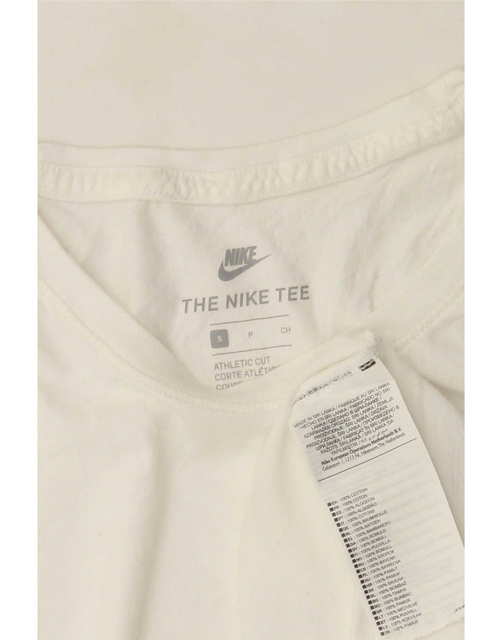 Nike Herren Athletic Cut T-Shirt Top Small aus weißer Baumwolle