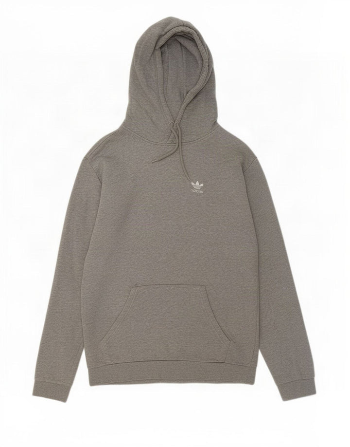 Adidas Herren Kapuzenpullover mittelgraue Baumwolle