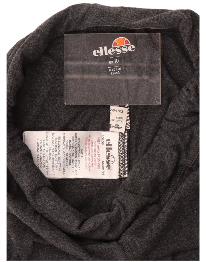 Ellesse Womens Graphic Leggings UK 10 Small Graue Baumwolle