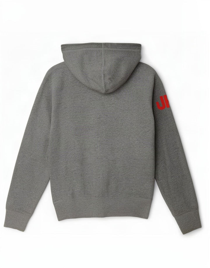 Superdry Herren-Kapuzenpullover mit grafischem Reißverschluss, mittelgraue Baumwolle