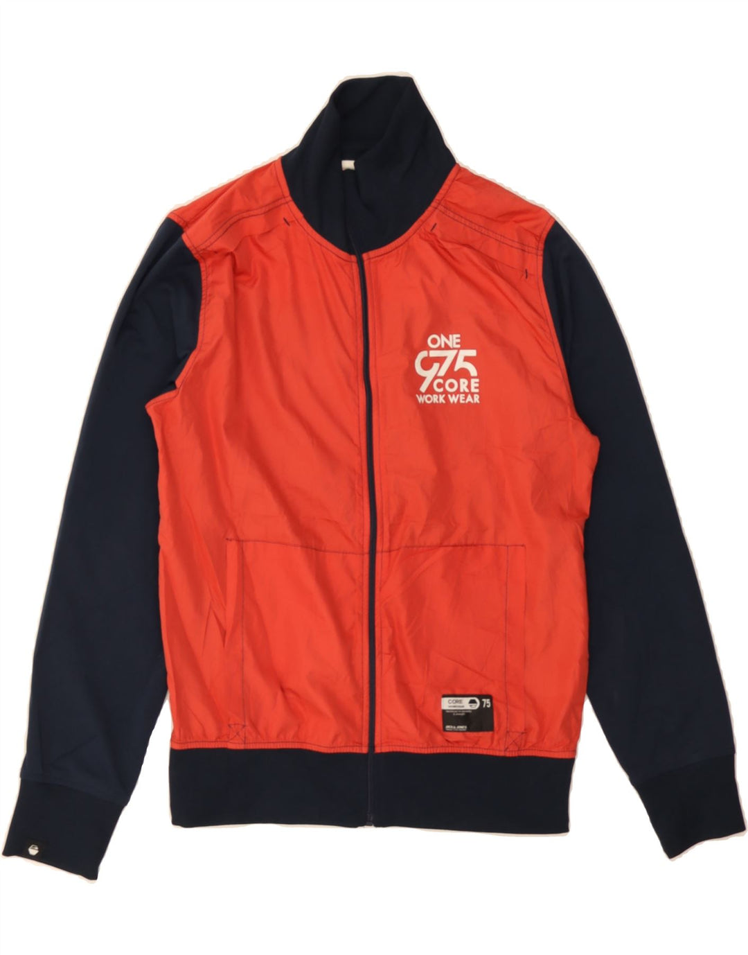 JACK & JONES Mens Tracksuit Top Jacket Medium Navy Blue Colourblock Vintage Jack & Jones and Second-Hand Jack & Jones from Messina Hembry 