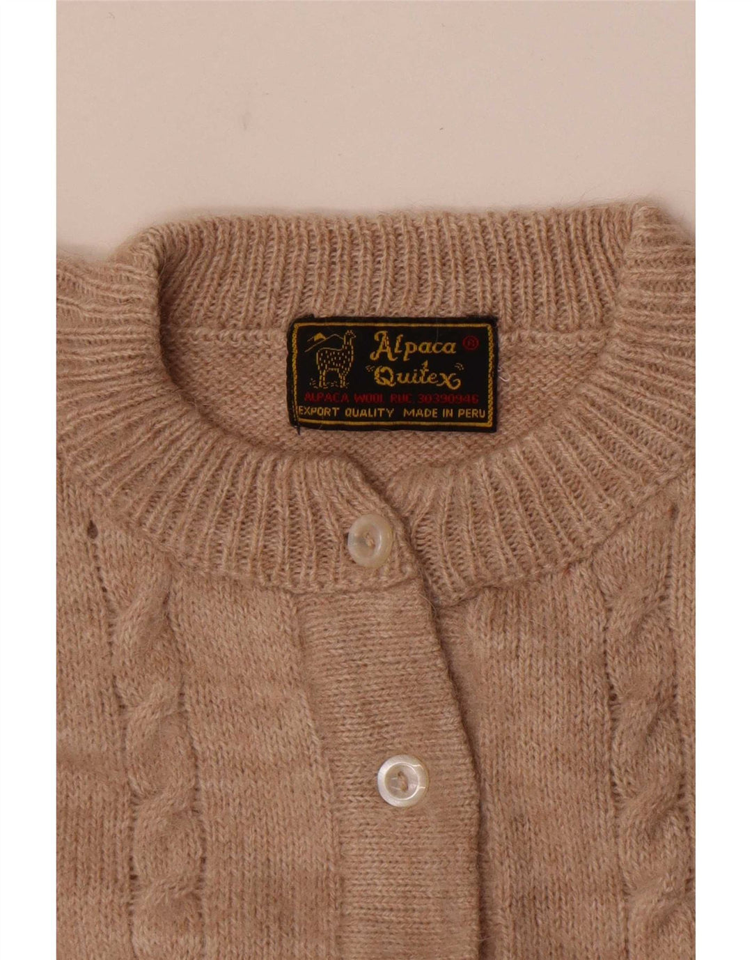 Alpaca Quitex Damen Strickjacke UK 12 Medium Beige