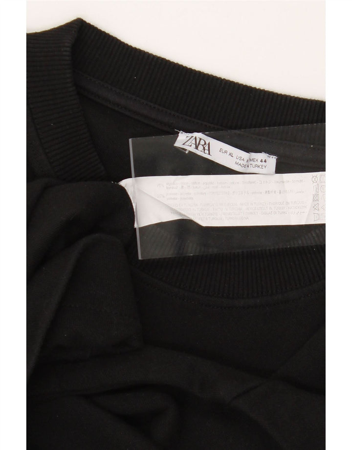 ZARA Mens T-Shirt Top XL Black Cotton Vintage Zara and Second-Hand Zara from Messina Hembry 