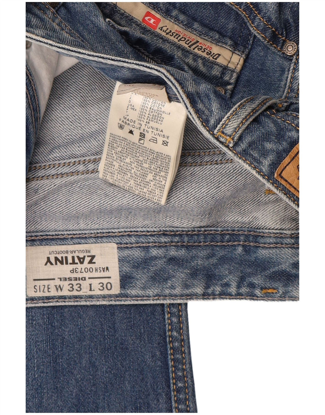 Diesel Damen Zatiny Regular Bootcut Jeans W33 L30 Blaue Baumwolle