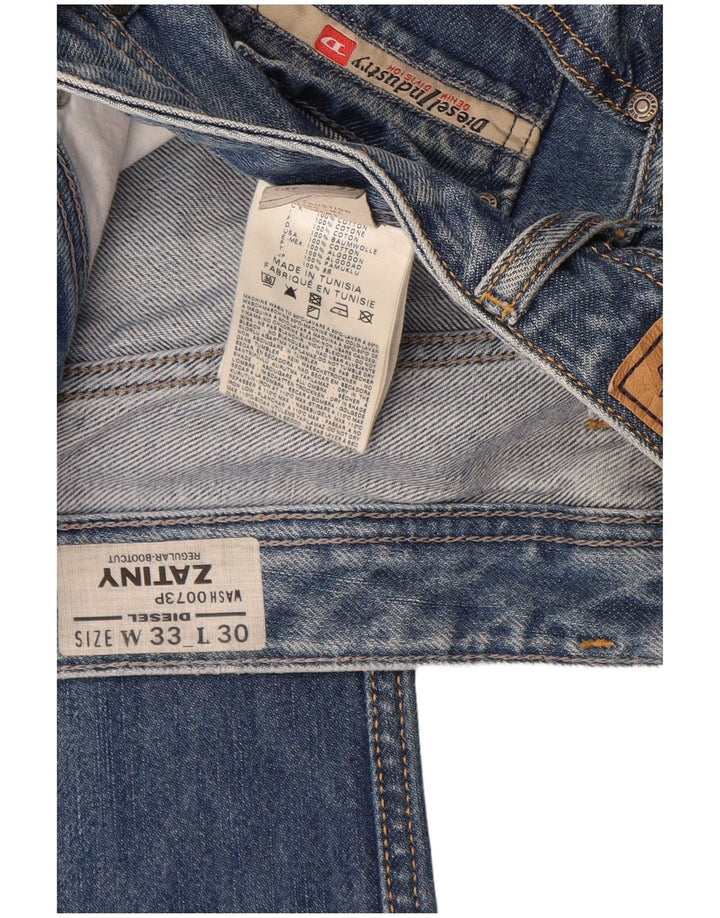 Diesel Damen Zatiny Regular Bootcut Jeans W33 L30 Blaue Baumwolle