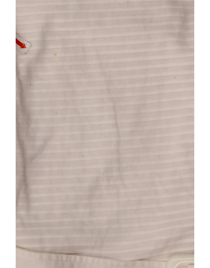 NARACAMICIE Ärmelloses Damen-Blusenoberteil, UK-Größe 8, Größe S, weiße Nadelstreifen-Baumwolle