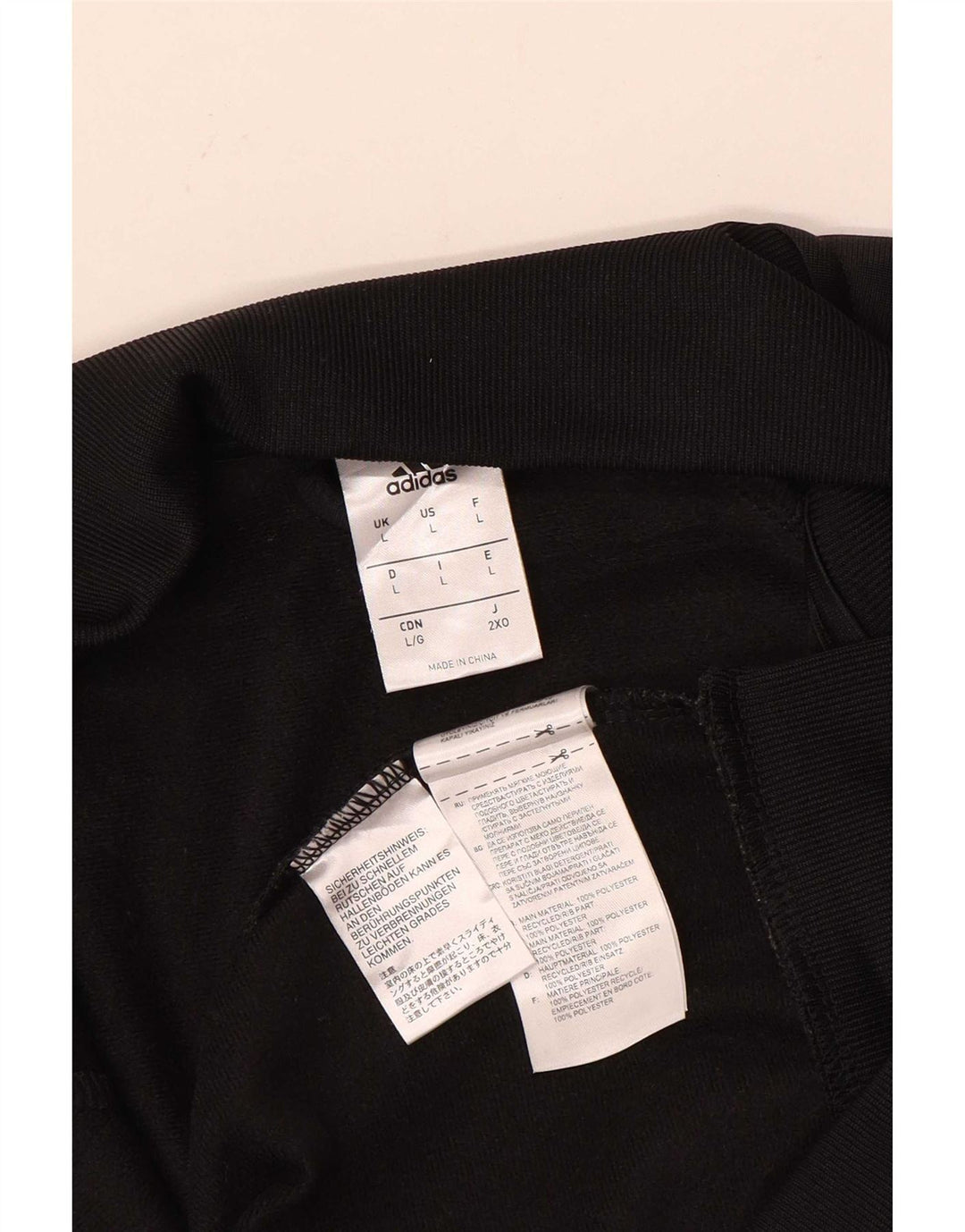 Adidas Herren-Trainingsanzug-Top-Jacke, großes schwarzes Farbblock-Polyester