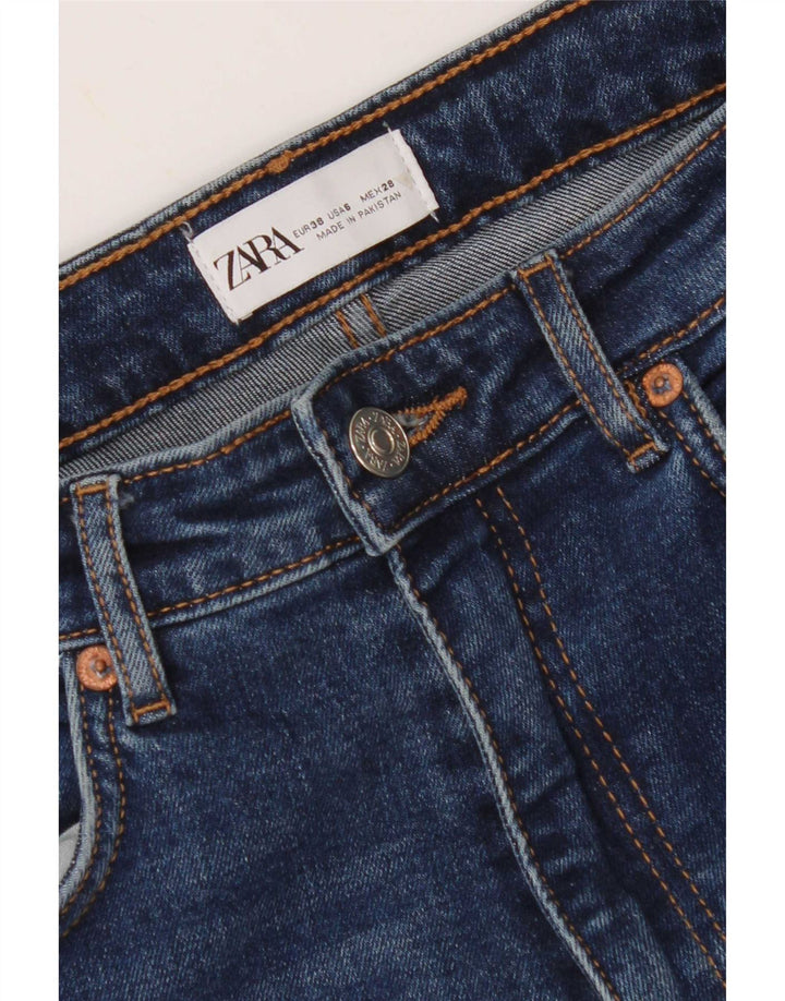 Zara Damen Straight Jeans EU 38 Small W28 L33 Blau