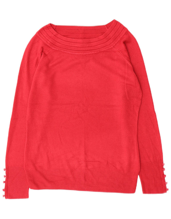 Marks & Spencer Damen-Pullover mit U-Boot-Ausschnitt, Gr. 10, Größe S, Rot, Acryl