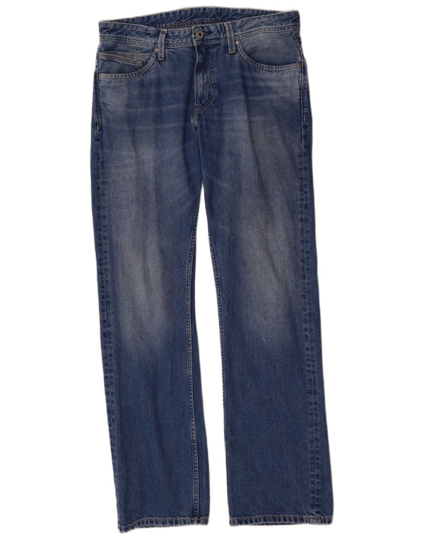 PEPE JEANS Damen Straight Jeans W32 L34 Blaue Baumwolle