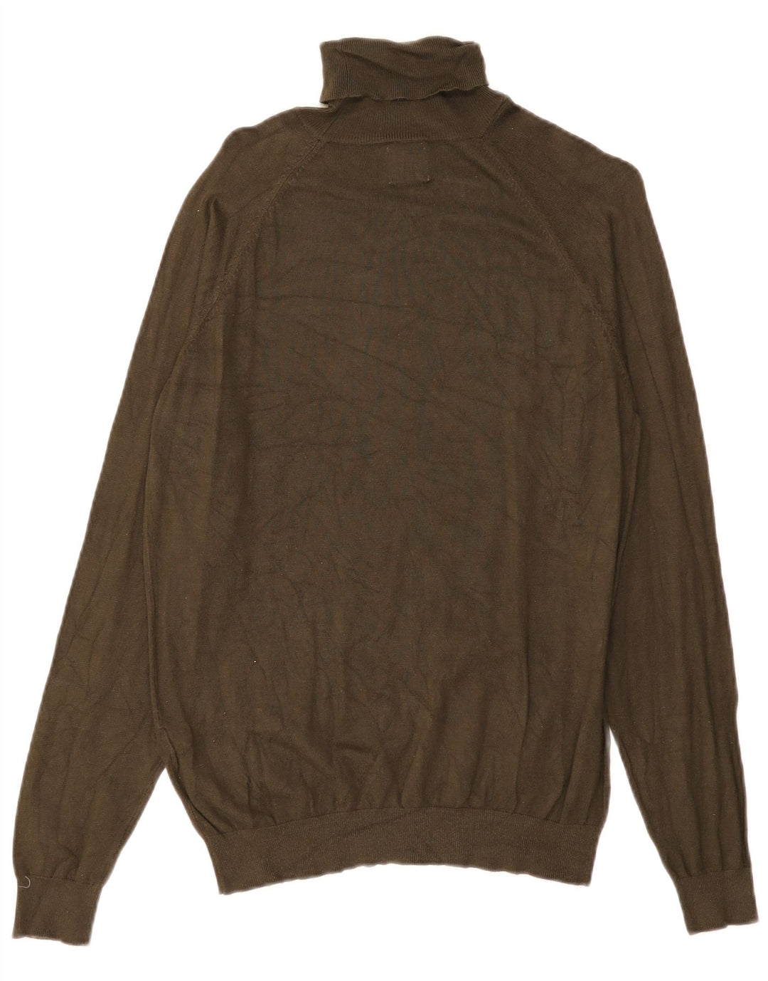 Zara Damen-Pullover mit Rollkragen, UK 14, mittelgrüne Viskose