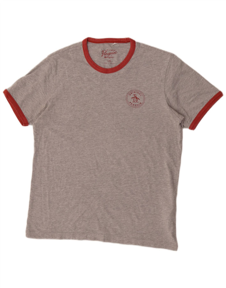 Penguin Herren-T-Shirt-Oberteil, groß, aus grauer Baumwolle