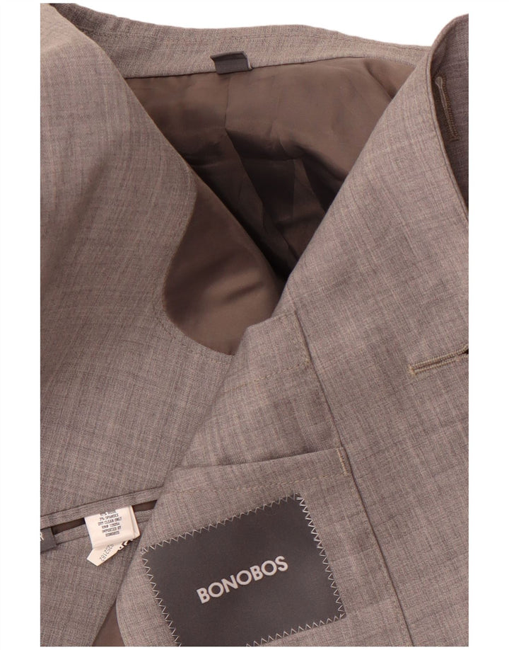 BONOBOS Mens 2 Button Blazer Jacket UK 34 XS Grey Wool