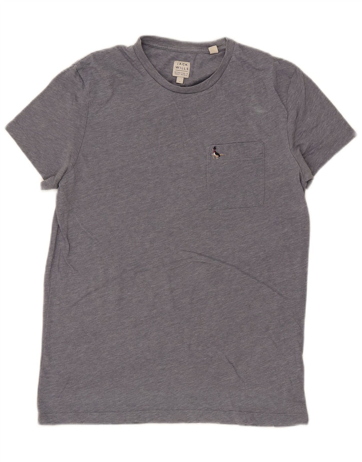 Jack Wills Herren-T-Shirt-Oberteil, klein, grau gesprenkelte Baumwolle