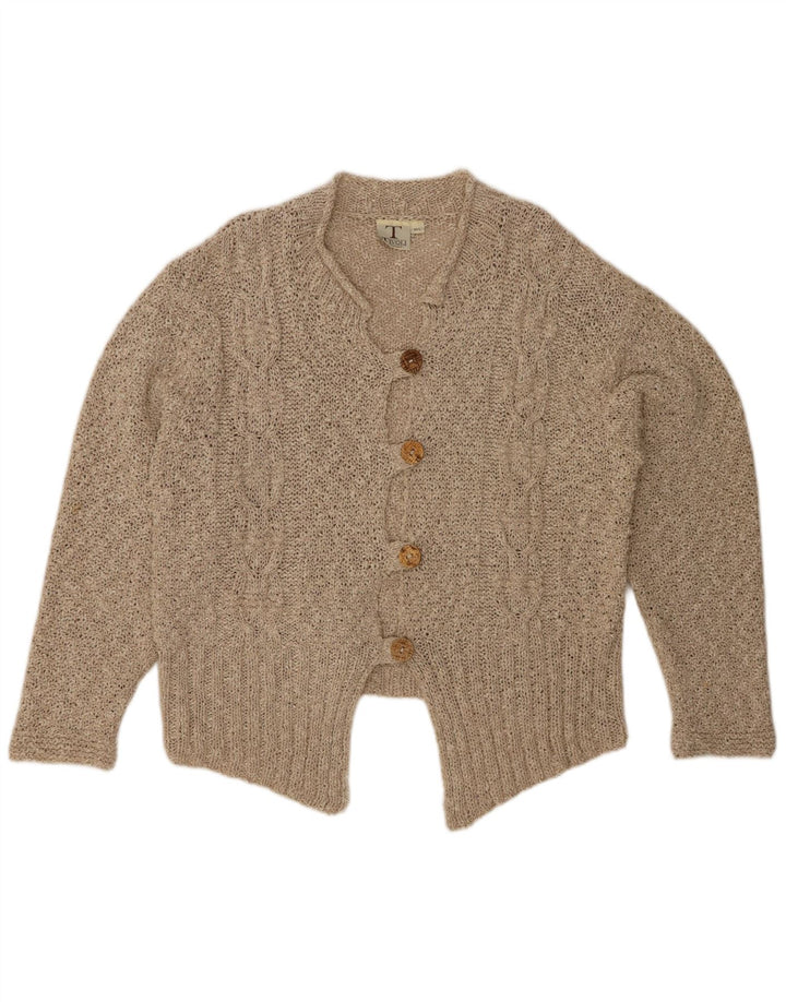 Tivoli Damen-Strickjacke in Übergröße, UK 14, Mittelbeige, Leinen