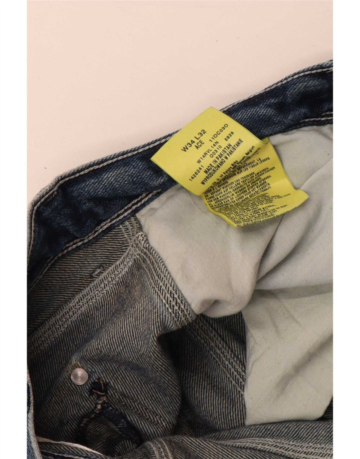 Wrangler Herren Ace Straight Jeans W34 L32 Blaue Baumwolle