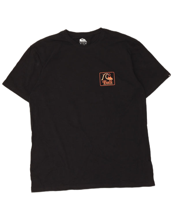 Quiksilver Mens Regular Fit Graphic T-Shirt Top 2XL Schwarz Baumwolle