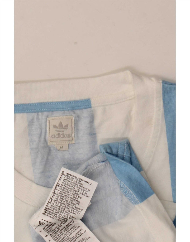 Adidas Herren Grafik T-Shirt Top Mittelblau gestreift aus Baumwolle