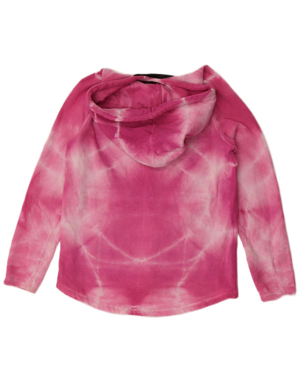 Harley Womens Graphic Hoodie Pullover UK 10 Small Pink Tie Dye Cotton