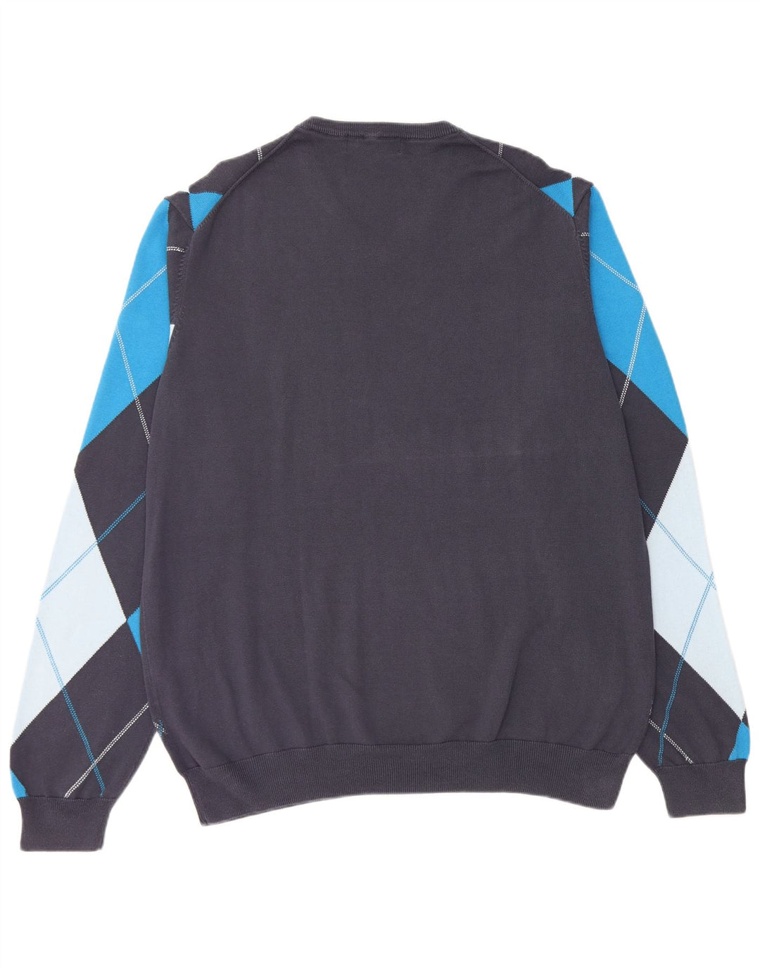 LYLE & SCOTT Herren-Pullover mit V-Ausschnitt, 2XL, Marineblau, Argyle/Diamant