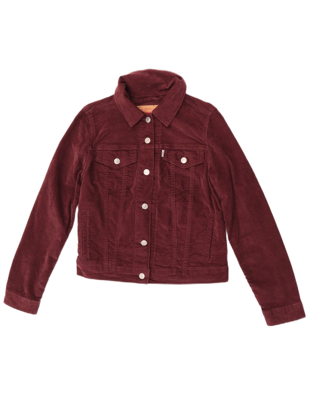 Levi's Damen Cord-Utility-Jacke UK 10 Small Burgund Baumwolle