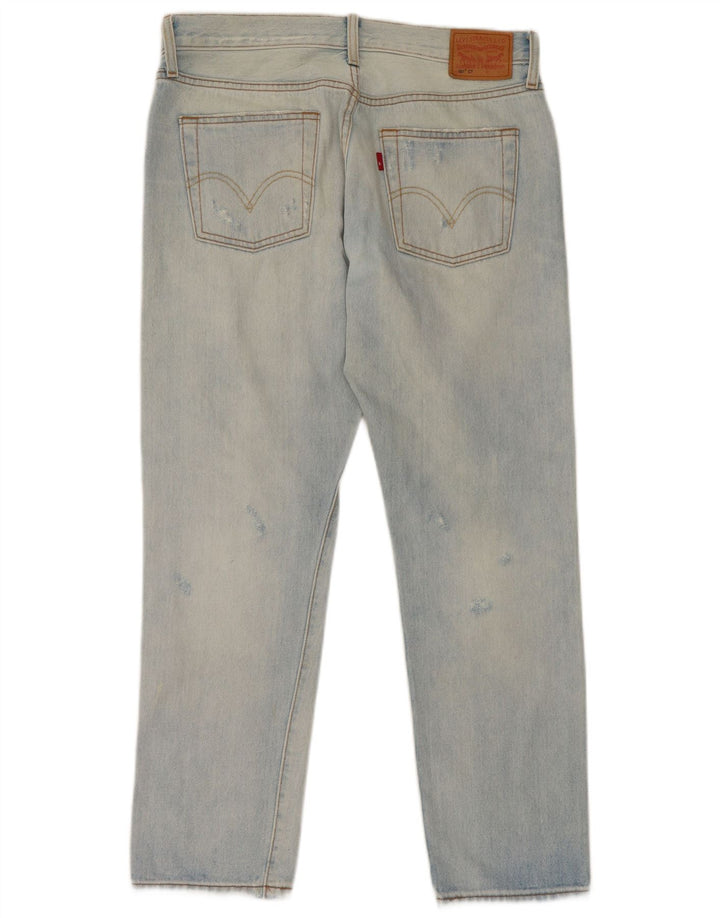Levi's Herren 501 Distressed Straight Jeans W27 L27 Blaue Baumwolle