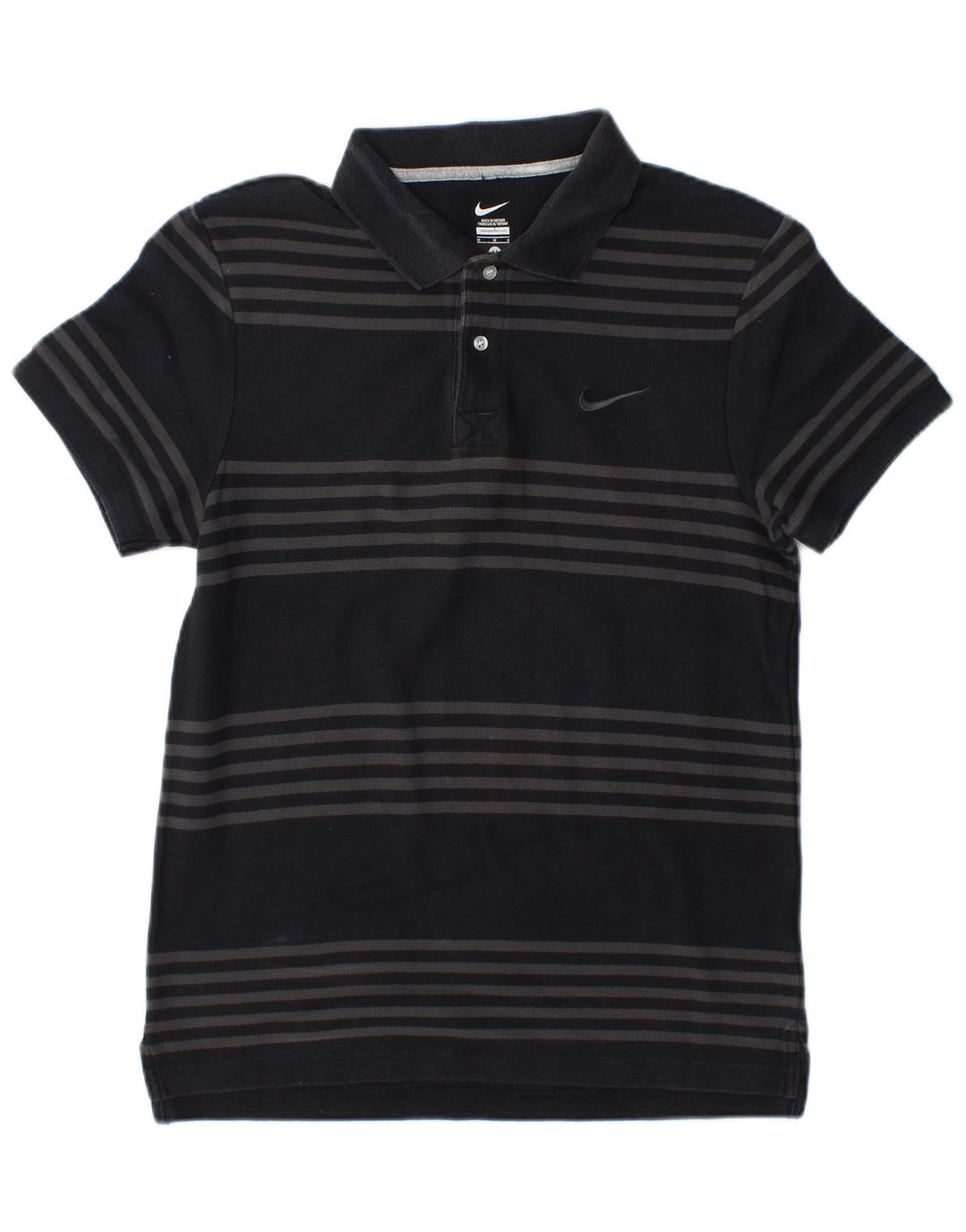 Nike Herren-Poloshirt, mittelgroß, schwarz gestreift