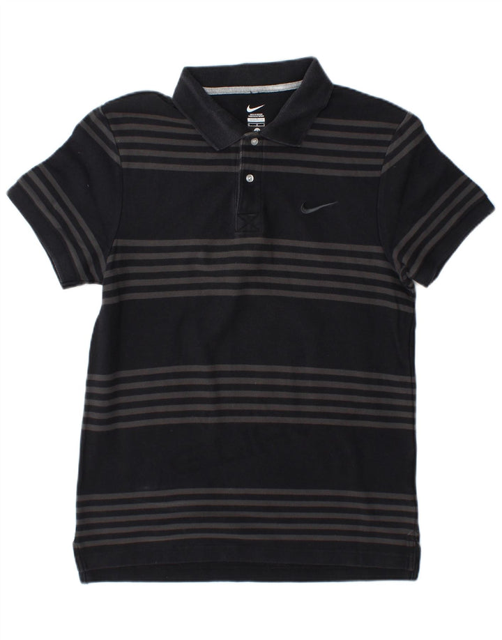 Nike Herren-Poloshirt, mittelgroß, schwarz gestreift