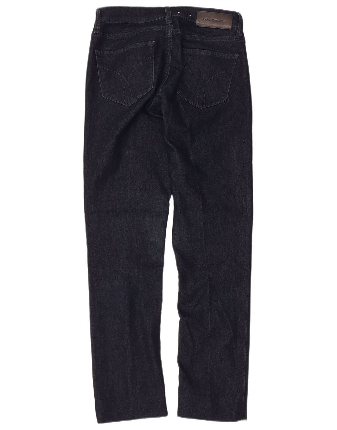 Calvin Klein Damen Straight Jeans W32 L27 Marineblaue Baumwolle