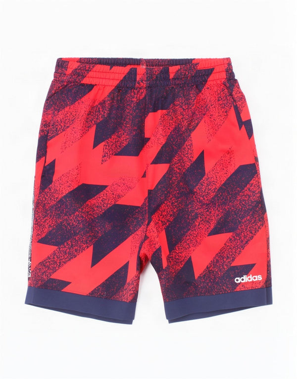 Adidas Jungen Climalite Sport Shorts 6–7 Jahre rotes geometrisches Polyester
