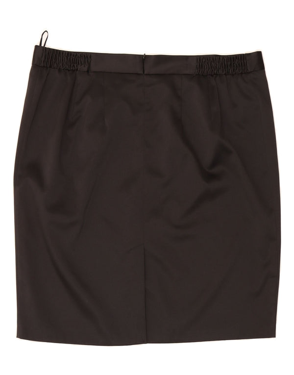 ANN HARVEY Damen gerader Rock UK 22 2XL W44 Schwarz Polyester